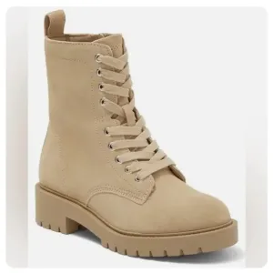 New Steve madden Checker Lug Sole Combat Boot in taupe suede dual tonal size 8