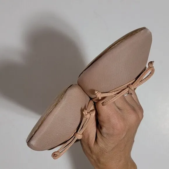 NEW Stuart Weitzman Mesh Ballet Flats Womens 9 Beige Chic Quiet Luxury Designer
