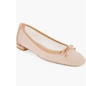 NEW Stuart Weitzman Mesh Ballet Flats Womens 9 Beige Chic Quiet Luxury Designer