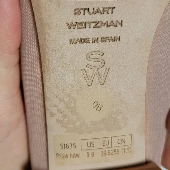 NEW Stuart Weitzman Mesh Ballet Flats Womens 9 Beige Chic Quiet Luxury Designer