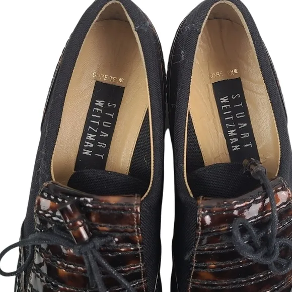 New Stuart Weitzman Tortoise Kiltie Oxford With Spikes Golf Shoes sz 6