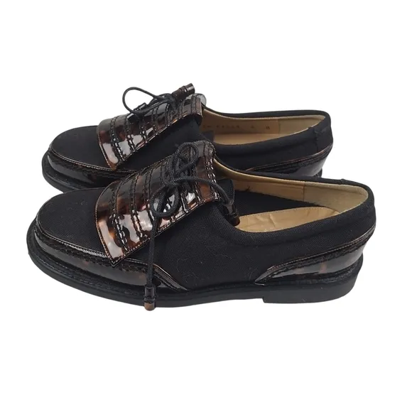 New Stuart Weitzman Tortoise Kiltie Oxford With Spikes Golf Shoes sz 6