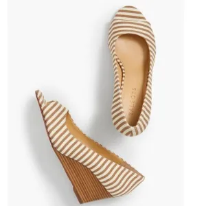 NEW Talbots Royce Peep Toe Wedge Cafe/Tan Ivory, Women's Size 9 M