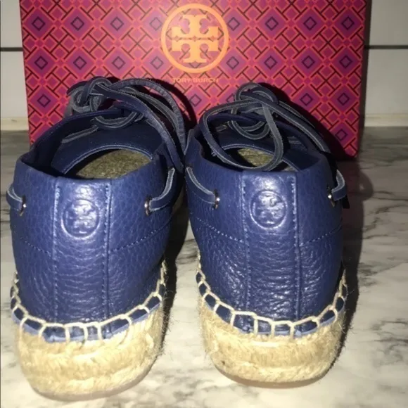 New‎ Tory Burch Navy Blue Sea Skipper Boat Shoes