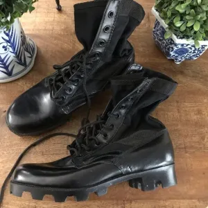 New unworn vintage canvas combat tactical boots 8