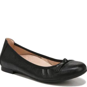 NEW Vionic Amorie Black Wavy Leather Slip On Ballet Flats Womens 7.5