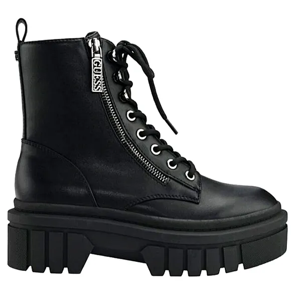 New w/o Box Guess Ferina Vegan Leather Lug Sole Lace-Up Combat Boots. size 10