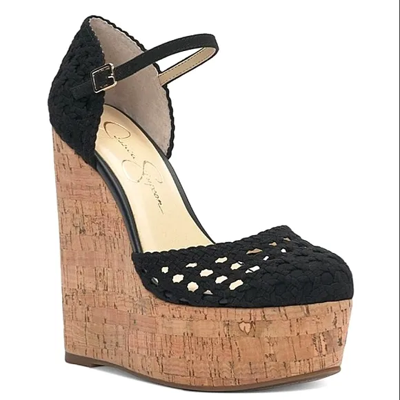 New w/o Box Jessica Simpson Marshela Ankle Strap Cork Wedge Platform Heel Size10
