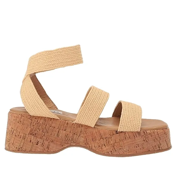 New w/o Box Steve Madden Sashes Cork-Soled Platform Wedge Sandals Size 9