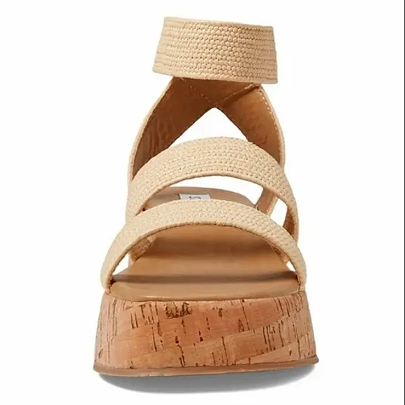 New w/o Box Steve Madden Sashes Cork-Soled Platform Wedge Sandals Size 9