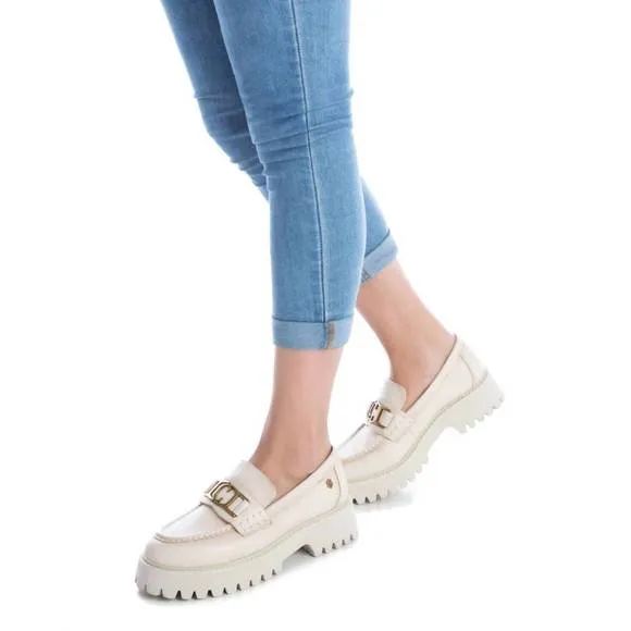 NEW XTI women's leather moccasins in ice