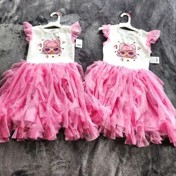New girl's LOL Surprise Tutu Valentine's day Spring / summer Dress bundle of 2