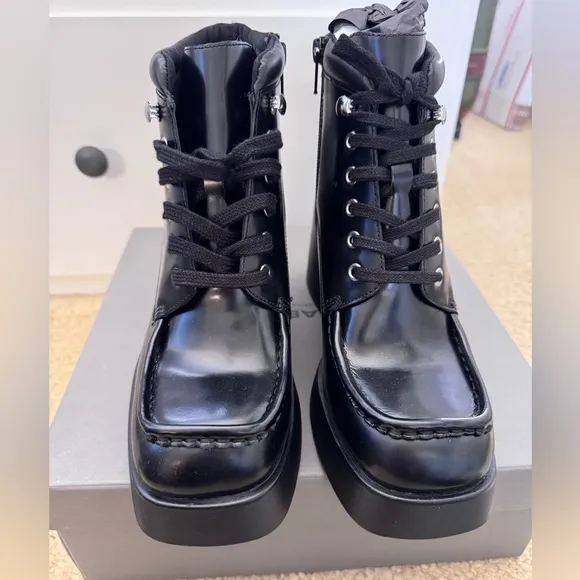 NEW☄️Vagabond Shoemakers Brooke Lace-Up Square Toe Ankle Boot, Black Size 8