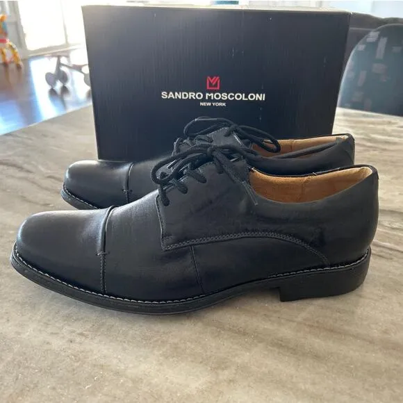 NIB Sandro Moscolini Straight Tip Blucher Derby Maxwell, Black, Men's Size 12
