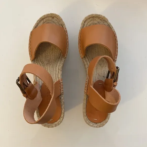 NIB Soludos Minorca High Platform Leather Wedges