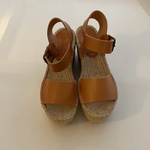 NIB Soludos Minorca High Platform Leather Wedges