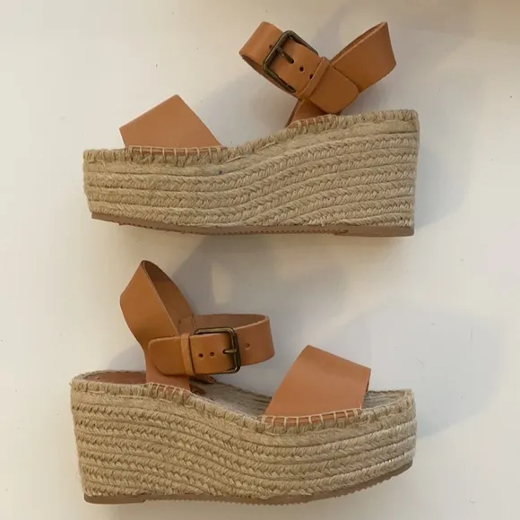 NIB Soludos Minorca High Platform Leather Wedges