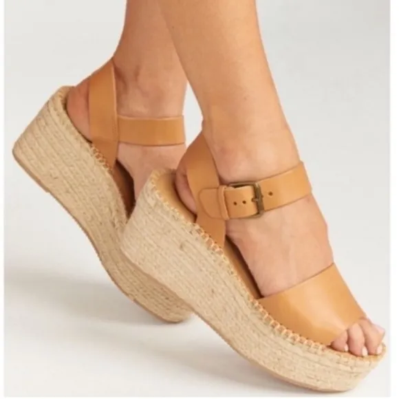 NIB Soludos Minorca High Platform Leather Wedges
