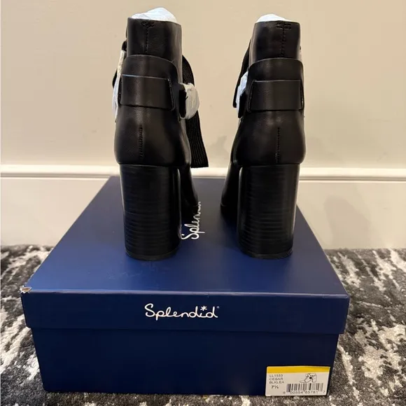 NIB Splendid “Cesar” Black Lace-Up Ankle Boots