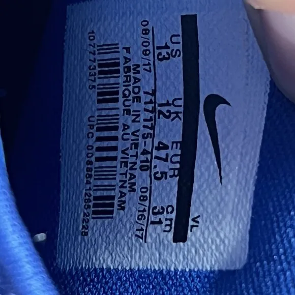 Nike 717175-410 Hypersweep Wrestling Shoes Men Size 13 Varsity Royal Blue White