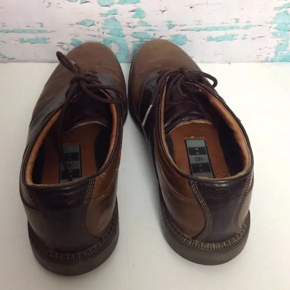 Nike Air Brown Leather Oxford Brogue Golf Shoes 10 EUR 44 Two Tone Lace Up Mens