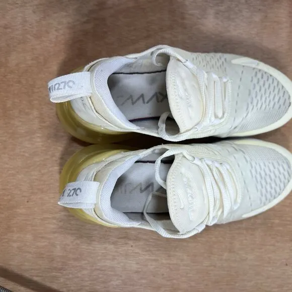 Nike Air Max 270 Coconut Milk White Yellow DJ5991-100 Women's Size 6.5 Shoes