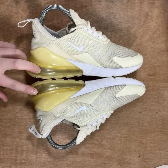 Nike Air Max 270 Coconut Milk White Yellow DJ5991-100 Women's Size 6.5 Shoes