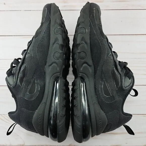 Nike Air Max 270 React Triple Black Athletic Shoes Size 4.5Y Womens 6 BQ0103-004