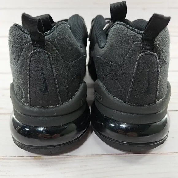 Nike Air Max 270 React Triple Black Athletic Shoes Size 4.5Y Womens 6 BQ0103-004
