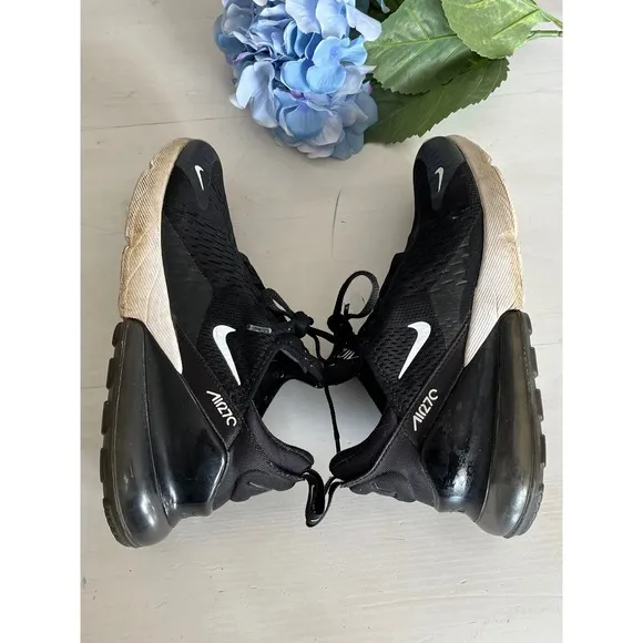 Nike Air Max 270 Running Shoes Athletic Sneakers Black Comfort US 8.5