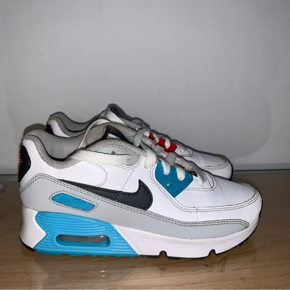 Nike Air Max 90 Shoes Size 13C White/Blue/Red/Black Style CD6867-108