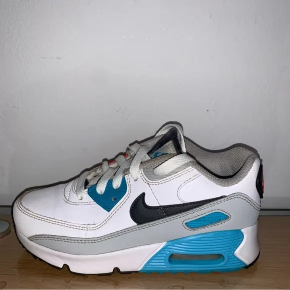 Nike Air Max 90 Shoes Size 13C White/Blue/Red/Black Style CD6867-108