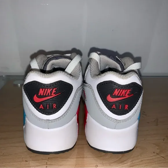 Nike Air Max 90 Shoes Size 13C White/Blue/Red/Black Style CD6867-108