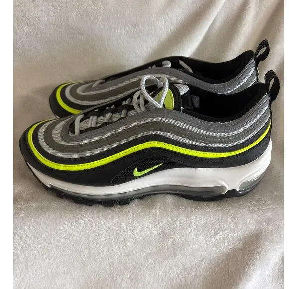 Nike Airmax 97 (GS) Platinum Black Volt 921522-030 Running Shoes