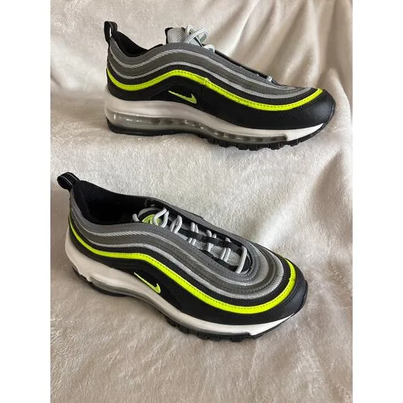 Nike Airmax 97 (GS) Platinum Black Volt 921522-030 Running Shoes