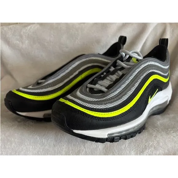 Nike Airmax 97 (GS) Platinum Black Volt 921522-030 Running Shoes