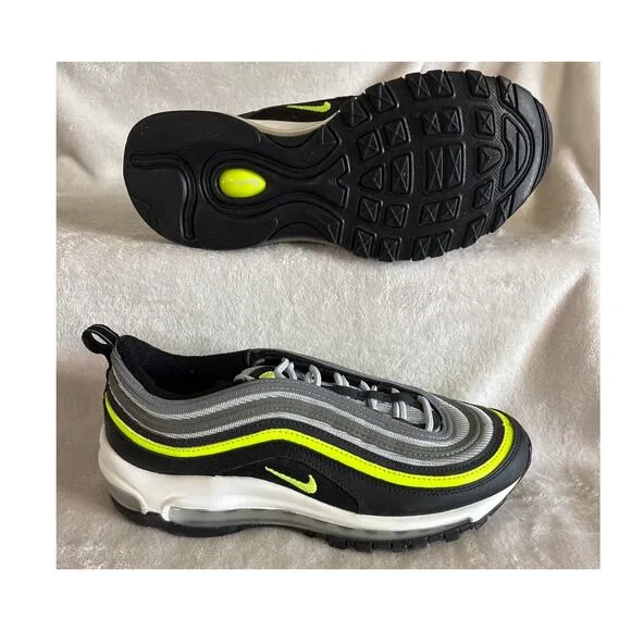 Nike Airmax 97 (GS) Platinum Black Volt 921522-030 Running Shoes