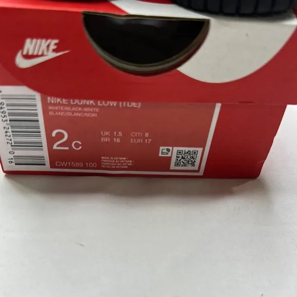 Nike Black and White Panda Toddler sneakers size 2c