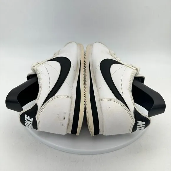 Nike Classic Cortez Leather White Black Women Sneaker Shoes 807471-101 Size 6.5