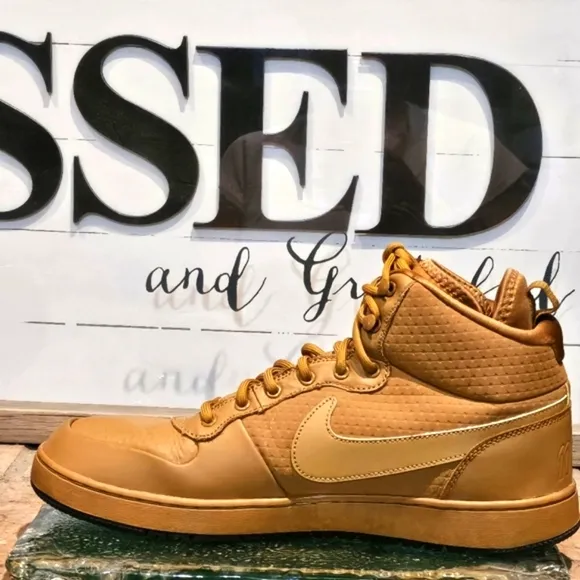 Nike Court Borough Mid Wheat Light Brown Mns 12 #AQ8754 700