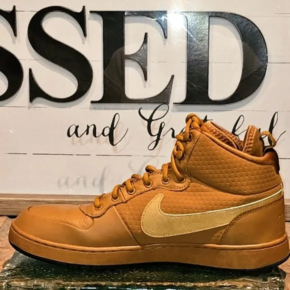 Nike Court Borough Mid Wheat Light Brown Mns 12 #AQ8754 700