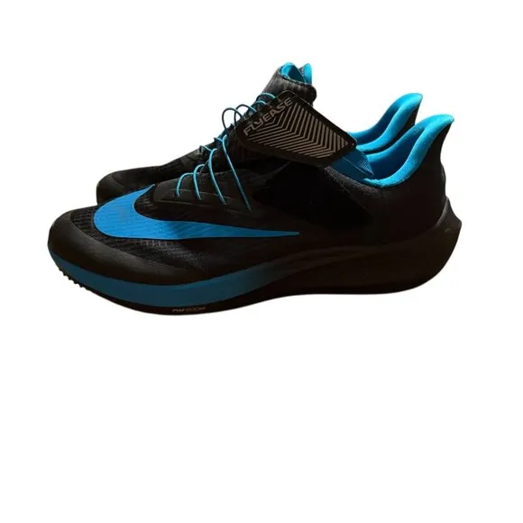 Nike FlyEase Bryton V2 Black &amp; Blue Athletic Shoes Size 14 Lightweight &amp; Comfort