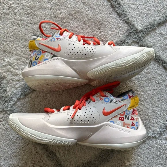 NIKE FREAK 2 MVP ALPHABET Sneakers air zoom shoes white orange YOUTH 5