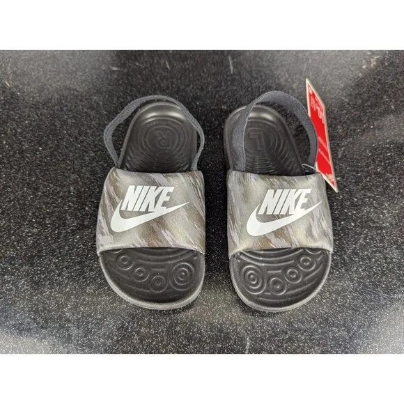 Nike Kawa Slide SE TD Black Pure Platinum Shoes Toodler Size 8C DN3971-001 NIB