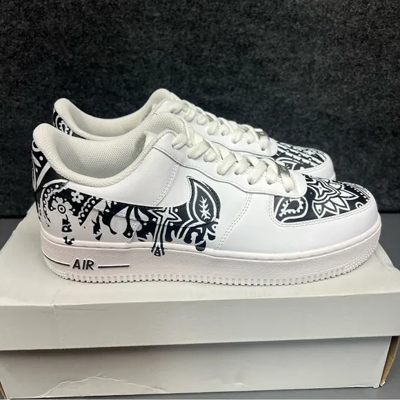 Nike Men’s Air Force 1 Custom “Bandana Drip” Shoes Size 9.5