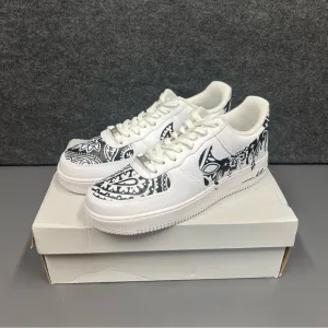 Nike Men’s Air Force 1 Custom “Bandana Drip” Shoes Size 9.5
