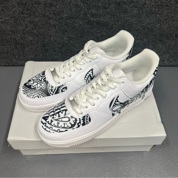 Nike Men’s Air Force 1 Custom “Bandana Drip” Shoes Size 9.5