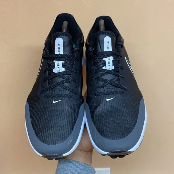 Nike React Air Zoom Infinity Tour NEXT% Spikeless Golf Shoes “Black Gray White”