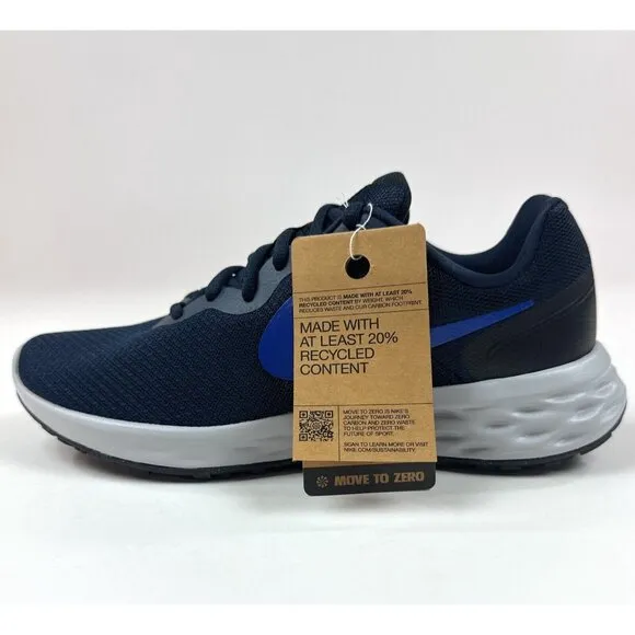 Nike Revolution 6 Next Nature Obsidian Black Royal Blue Running Shoes DC3728-400