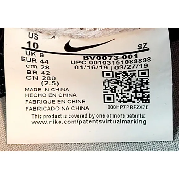 Nike sacai x LDWaffle 'Black' Men's Size 10 Athletic Running Shoes BV0073-001